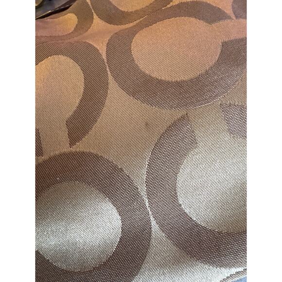 Coach Madison Signature C Logo Leather Trim Hobo Shoulder Bag - Picture 11 of 15